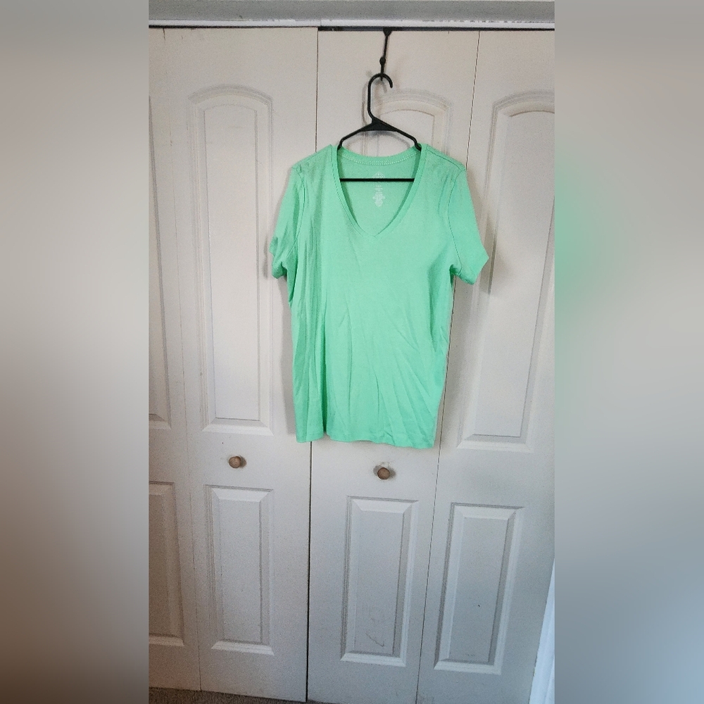Mint Green V-Neck Women's Top